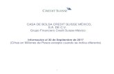 DR A F T CASA DE BOLSA CREDIT SUISSE MÉXICO, …...trimestre del 2017 (2T 17) y un incremento de 52% en comparación a los saldos del tercer trimestre del 2016 (3T 16), este incremento