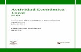 Actividad Económica Local · 2018. 11. 14. · Informe de coyuntura económica neuquina Observatorio Económico ACIPAN 1 Resumen ejecutivo El Producto Bruto neuquino fue de casi