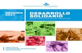 DESARROLLO SOLIDARIO · 2018. 10. 22. · MEMORIA DESARROLLO SOLIDARIO 2017 3 LA ORDEN HOSPITALARIA DE SAN JUAN DE DIOS, a través de su área de Desarrollo Solidario, publica esta