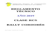 CLASE RC5 RALLY CORDOBÉS · 2019. 5. 12. · Rally Cordobés – Clase RC5 2019– F.R.A.D.C. 4 5.1 Los vehículos deberán tener, al menos, el peso que aparece en su ficha de homologación.