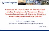 Garantía de Suministro de Electricidad de las Regiones de … · 2015. 6. 30. · energía eléctrica fuera del área de Tumbes, quedando la CT. Tumbes en calidad de reserva, disponible