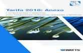 Tarifa 2018: Anexo - Watts Water · 2019. 7. 16. · 0420205 IGD5 5 m 1 29,53 0420210 IGD10 10 m 1 35,82 SFR Grupo de seguridad para depósitos, acumuladores, termos, etc. Cuatro
