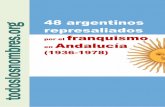 48 argentinos represaliados por el franquismo en Andalucía ......Santa Fe (3), Mendoza (3), Mar del Plata (3), San Luis (2), Tucumán (2), Córdoba (1), Argentina (sin especificar