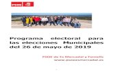Programa electoral para las elecciones Municipales del 26 ... · Programa electoral para las elecciones Municipales del 26 de mayo de 2019 PSOE de Es Mercadal y Fornells  1