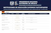 UNIVERSIDAD NACIONAL AUTÓNOMA DE MÉXICO · 2019. 10. 21. · universidad nacional autÓnoma de mÉxico direcciÓn general de cooperaciÓn e internacionalizaciÓn instituciones de