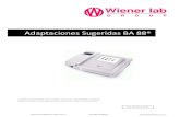 Adaptaciones Sugeridas BA 88 - Wiener lab...Rev Octubre 2015 . administra@wiener-lab.com.ar 54-341-4329191 1 Indice Ácido Úrico 2 Albúmina 3 Amilasa 4 ... Magnesio 21 PCR 22 PCR