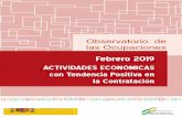 New Actividades Económicas con tendencia positiva. Febrero 2019sepe.es/.../2019_02/Tendencia_FichaCNAE_Febrero2019.pdf · 2019. 6. 11. · Febrero de 2019 % var. mensual % var. interanual