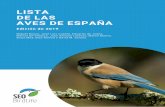 Lista de las aves de España 2019 · 2019. 5. 28. · Documento realizado por el Grupo de Trabajo de Taxonomía de SEO/BirdLife. E-mail: taxonomia@seo.org Lista de las aves de España