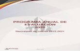 PROGRAMA ANUAL DE EVALUACIÓN 2020 · 2020. 5. 1. · de Desempeño (SED) y del Sistema de Evaluación de la Gestión Municipal (SEGEMUN), lo anterior, con la finalidad de realizar