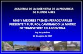 MAS Y MEJORES TRENES (FERROCARRILES PRESENTE Y …acaingpba.org.ar/Conferencias Transporte y Logistica/MAS... · 2017. 9. 15. · DE TRANSPORTE EN ARGENTINA ... en el Área Metropolitana