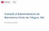 Consell d’Administració de Barcelona Cicle de l’Aigua, SA Consell... · 2018. 10. 23. · arelona ile de l’Aigua té om a missió el gestionar, oordinar, supervisar i optimitzar