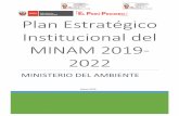 Plan Estratégico Institucional del MINAM 2019-2022 · 2. Aumento de la resiliencia al cambio climático y promoción del desarrollo sostenible bajo en emisiones. 3. Gestión sostenible