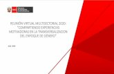 REUNIÓN VIRTUAL MULTISECTORIAL 2020: “COMPARTIENDO EXPERIENCIAS … · 2020. 7. 8. · reuniÓn virtual multisectorial 2020: “compartiendo experiencias motivadoras en la transversalizacion