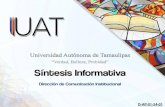 Presentación de PowerPoint -  · 1 de noviembre Imparten seminario la UAT y Teletón Tamaulipas. LO QUE SE SABE. REALIZAN EN LA UAT FORO DE ARQUITECTURA. La UAT sede de la reunión
