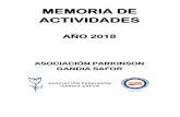 MEMORIA DE ACTIVIDADES - parkinsongandia.es€¦ · Memoria de actividades – 2018 Asociación de Parkinson Gandía-Safor Página 2 ... 7 3.7.1 CHARLAS A LOS PUEBLOS ... Estimular