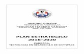 PLAN ESTRATEGICO 2016-2020 ESTRATEGICO 20… · INSTITUTO SUPERIOR TECNOLÓGICO PARTICULAR "BOLIVAR MADERO VARGAS" Machala - El Oro - Ecuador PLAN ESTRATEGICO 2016-2020 CARRERA: TECNOLOGIA