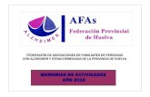 MEMORIAS DE ACTIVIDADES...MEMORIAS DE ACTIVIDADES AÑO 2018 Federación de Asociaciones de familiares de personas con Alzheimer y otras demencias de la Provincia de Huelva. Memorias