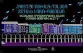 JABETZE ESKOLA-TOLOSA 2016ko URRIA-ABENDUA · artean, Tolosako kale-izendegia eta monumentuak jorratuko ditugu, genero ikuspegitik. PARTICIPACIÓN SOCIOPOLÍTICA DE LAS MUJERES Formadora:
