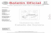 Boletín Oficial · 2017. 6. 19. · Boletín Oficial . Gobierno del . Estado de Sonora . Tomo CXCVIII Hermosillo, Sonora Número 11 Secc. 1 Lunes 8 de Agosto de 2016 . Directorio