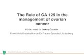 The Role of CA 125 in the management of ovarian cancer · Ovarian Cancer •Despite the effectiveness of surgery and first-line chemotherapy, 50–75% of patients with advanced disease