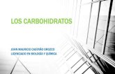 LOS CARBOHIDRATOS · Carbohidratos complejos: son los Polisacáridos(cadenas formadas por muchas unidades de monosacáridos). Se les encuentra en los panes, pastas, cereales, arroz,