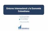 Entorno Internacional y la Economía Colombiana · Sectores productivos Crecimiento (%) Participación (%) 2016 2017 2018 2019p Comercio y Transporte 17,7 1,9 1,9 3,1 3,6 Administración