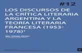 LOS DISCURSOS DE LA CRÍTICA LITERARIA ARGENTINA Y LA TEORÍA …452f.com/pdf/numero12/12_452f_Hidalgo_orgnl.pdf · 2016. 11. 25. · 105 en primer lugar, dejar apuntada la relación