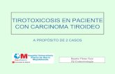TIROTOXICOSIS EN PACIENTE CON CARCINOMA TIROIDEOmail.sendimad.org/sesiones/tirotoxicosis_cancer_tiroides.pdf · ND No realizado Neg ND Tiroiditis destructiva Villa (2004) 76 F Taquicardia,