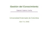 Gestión del Conocimiento · • Introducción a la Gestión de Conocimiento (GC) – Orígenes, evolución y perspectivas de la GC – Procesos de la GC • Sistemas de Capitales