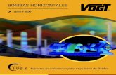 Catálogo Vogt | Serie P 600Los equipos de la Serie P son bombas del tipo centrífugas unicelulares, de aspiración axial y descarga vertical superior. Con bridas de succión y descarga