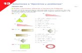 Áreas y perímetros utilizando el teorema de Pitágoras · 13 Soluciones a “Ejercicios y problemas” Unidad 13. Áreas y perímetros √d = 6,632 + 42 = √59,96 ≈ 7,74 cm 4