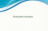 FUNCIONES INVERSAS - WordPress.com · 2018. 5. 10. · Funciones Inversas •Si f es una función uno-a-uno, definida de D a R, y = f(x), entonces podemos definir una función g de