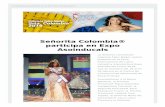 Señorita Colombia® participa en Expo Asoinducals · 2019. 2. 18. · Gabriela Tafur Nader, estará presente en la Feria Internacional de cuero, calzado y manufactura Expo Asoinducals