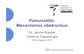 Pancreatitis: Mecanismes obstructius · – >40 anys – >1 episodi de PA – Episodi inicial de PA greu Edat 40-60 >60 Risc càncer pàncrees