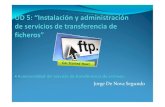 Jorge De Nova Segundo · Protocolo FTP. El protocolo FTP (Protocolo de transferencia de archivos) es, como su nombre lo indica, un protocolo para transferir archivos. La implementación