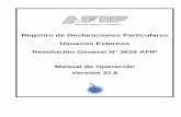Registro de Declaraciones Particulares Usuarios Externos … · 2020. 9. 30. · Código AFIP Importación y exportación de materiales por Entidad Binacional Yacyretá 95 Código