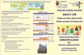 Triptico escolarización ordinario Inf y Pri 2017 · MAYO 2017 22 23 Educación Primaria PUBLICACIÓN DE VACANTES ESCOLARES: 11 de abril. PRESENTACIÓN DE SOLICITUDES: 2017-18 Bare