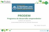 Presentación de PowerPointMg. Sergio Drucaroff Marco institucional •El Prodem se enmarca en el Instituto de Industria (IDEI) de la Universidad Nacional de General Sarmiento (UNGS)