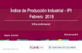 Presentación Índice de Producción Industrial -IPI- Febrero ... · 2500 Fabricación de productos elaborados de metal, excepto maquinaria y equipo7,2 0,1 1700 Fabricación de papel,