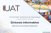 Presentación de PowerPoint€¦ · Elimina Lobos UAC a Correcaminos UAT. Certifica UAT a docentes para la educación multimodal y a distancia. Reúne UAT a expertos en Nutrición.