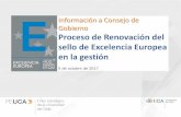 Información a Consejo de Gobierno Proceso de Renovación ...€¦ · renovación del reconocimiento EFQM deben ser entendidos como una oportunidad para que la institución mejore