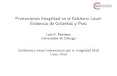 Promoviendo Integridad en el Gobierno Local: Evidencia de ...doc.contraloria.gob.pe/.../Martinez_Foro1_CAII2018.pdf · Promoviendo Integridad en el Gobierno Local: Evidencia de Colombia