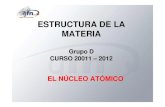ESTRUCTURA DE LA MATERIA - Grupo de Física Nuclearnuclear.fis.ucm.es/EM2011/tema-2-2011-elnucleoatomico.pdf · ESTRUCTURA DE LA MATERIA Grupo D CURSO 20011 CURSO 20011 – – 20122012