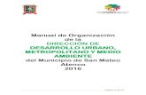 Manual de Organización de la ... - San Mateo Atenco · 1. INTRODUCCIÓN El Plan de Desarrollo Municipal de San Mateo Atenco 2016-2018, en sus ejes transversales para una Gestión