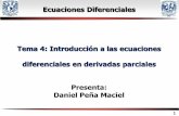 Tema 4: Introducción a las ecuaciones diferenciales en ...dcb.ingenieria.unam.mx/wp-content/themes/tempera-child/...El alumno identificará las ecuaciones en derivadas parciales,