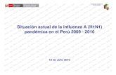 Situación actual de la influenza A (H1N1) pandémica en el ...Casos confirmados de influenza A (H1N1) según grupos de edad Perú 2009 - 2010 Fuente: RENACE – DGE- INS - NMRCD El