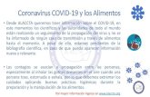 Coronavirus COVID-19 y los Alimentosalaccta.org/wp-content/uploads/2020/03/CORONAVIRUS-2020... · 2020. 3. 20. · •Los alimentos callejeros, pueden ser vectores de Enfermedades