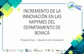 New Presentación de PowerPoint · 2019. 10. 7. · Línea de tiempo “Incremento de la innovación en las mipymes del departamento de Boyacá 2017 •Acercamiento Innpulsa Colombia