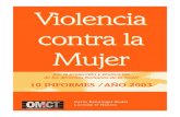 Violencia contra la Mujerde derechos humanos llamados de “corriente principal”1 por parte del Programa de Violencia contra la Mujer de la OMCT, representa una acti-vidad esencial