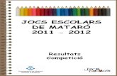 TRB - Llibre resultats Jocs Escolars 2011-12 · Temporada 2011 / 2012 CLASSIFICACIÓ FUTBOL - Categoria BENJAMÍ MIXTE - 1ª FASE 22-oct-11 03-des-11 26-nov-11 28-gen-12 12-nov-11